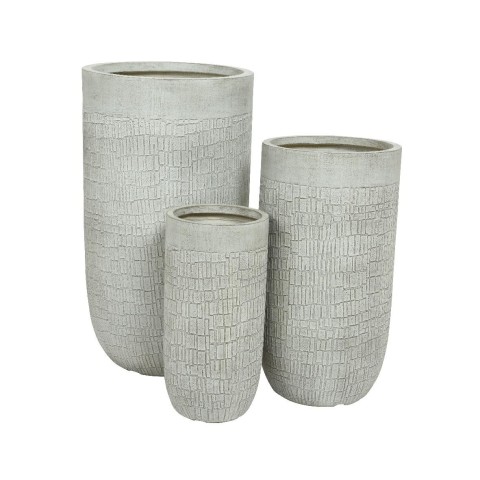 SET 3 VASI LIGHT GREY H78.5